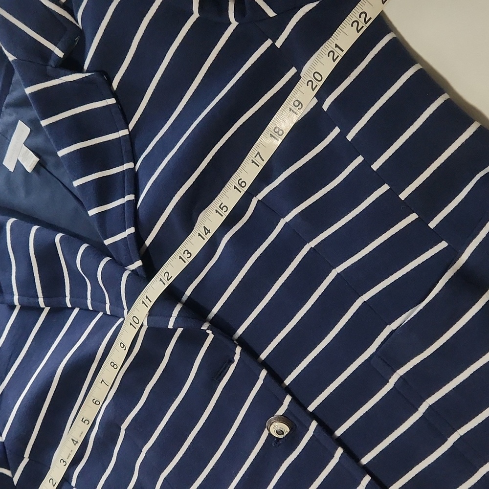 Charter Club Navy and White Striped Blazer - Picture 9 of 14